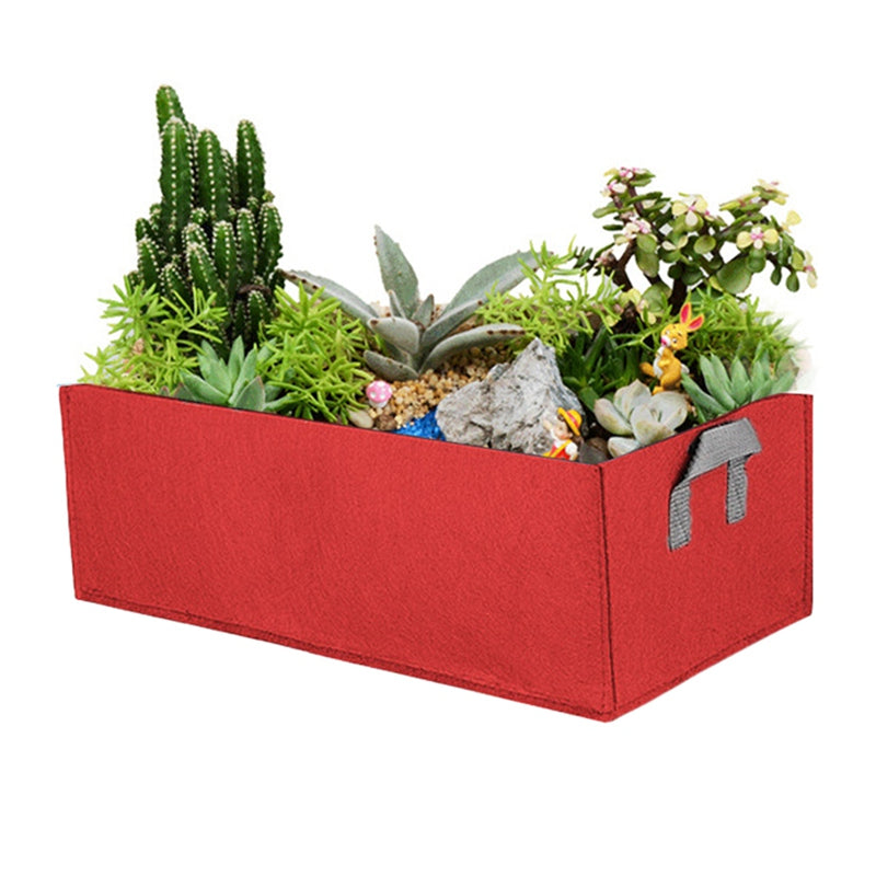 Felt Grow Bag Rectangle Planting Nursery Pot Outdoor Garden Flower Planting Bag with Handle Garden Vegetable Planting Container-0
