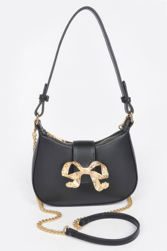 HANDBAG NOLITA Vegan Leather Small Hobo Metal Ribbon – BYMANYC ® New York-0