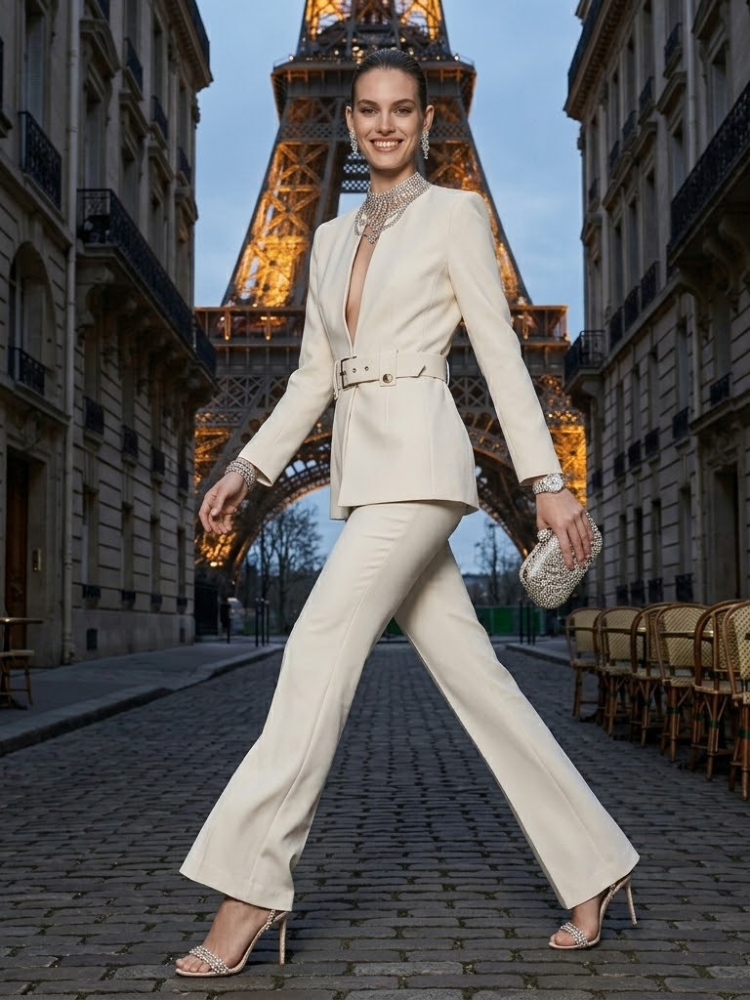 Jacket & Pants Set Women's AVENUE VICTOR HUGO New Collection PARIS LE MARAIS BYMANYC ® New York-0