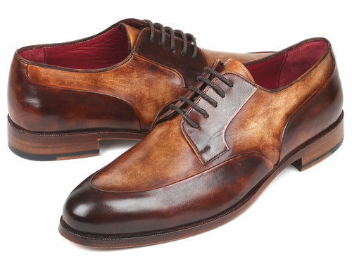 Chaussures Richelieu bicolores marron Paul Parkman pour hommes (ID#995-BRW)