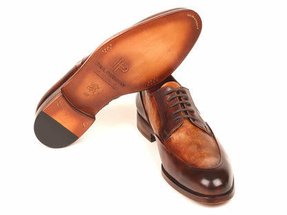 Chaussures Richelieu bicolores marron Paul Parkman pour hommes (ID#995-BRW)