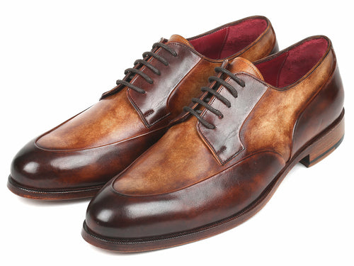 Chaussures Richelieu bicolores marron Paul Parkman pour hommes (ID#995-BRW)
