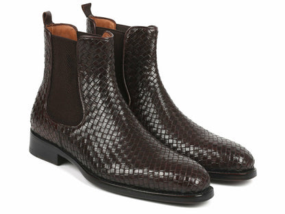 Botas Chelsea de Piel Trenzada Marrón Chocolate Paul Parkman