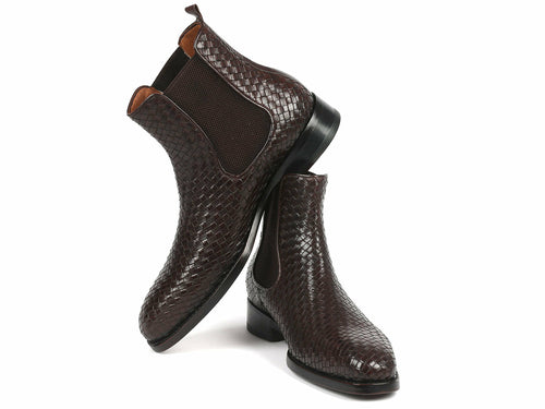 Botas Chelsea de Piel Trenzada Marrón Chocolate Paul Parkman
