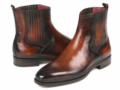 Bottes Chelsea Paul Parkman en cuir bruni marron