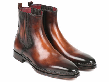 Bottes Chelsea Paul Parkman en cuir bruni marron