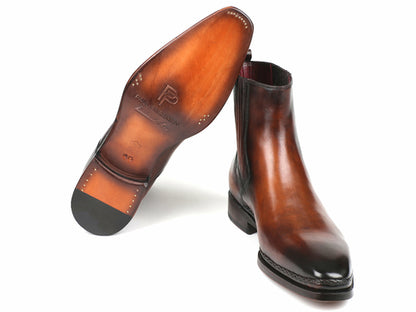 Bottes Chelsea Paul Parkman en cuir bruni marron