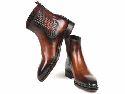Bottes Chelsea Paul Parkman en cuir bruni marron