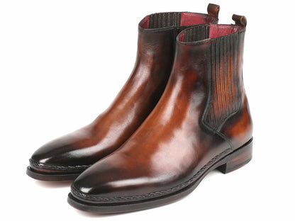 Bottes Chelsea Paul Parkman en cuir bruni marron