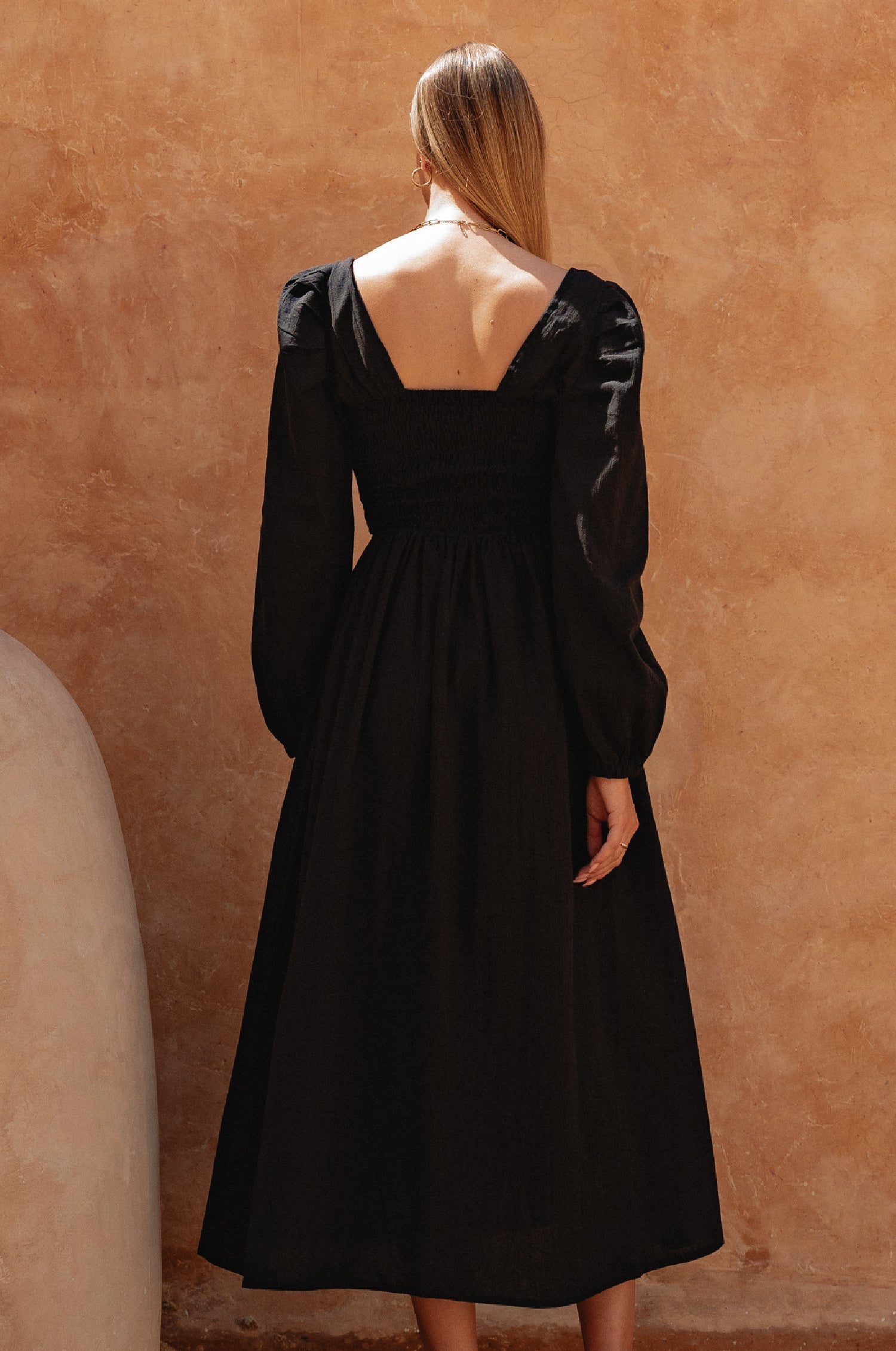 Narcisa Puff Sleeve Linen Dress-1