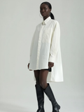 Oversized Asymmetric Shirt Dress in Crisp White • BYMANYC ® New York-0