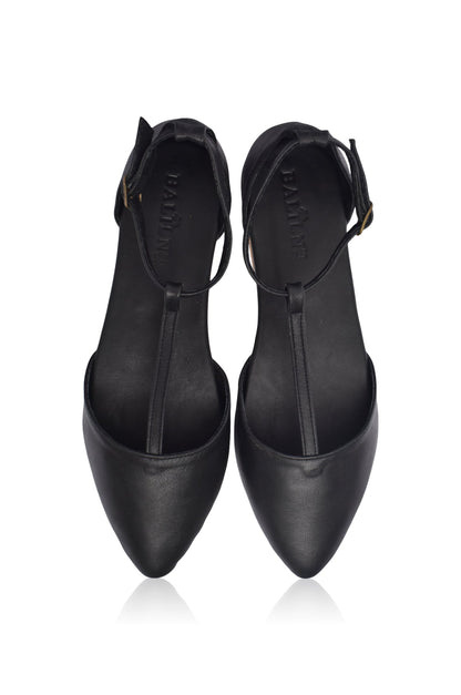 Paula Pointy Leather Flats-4
