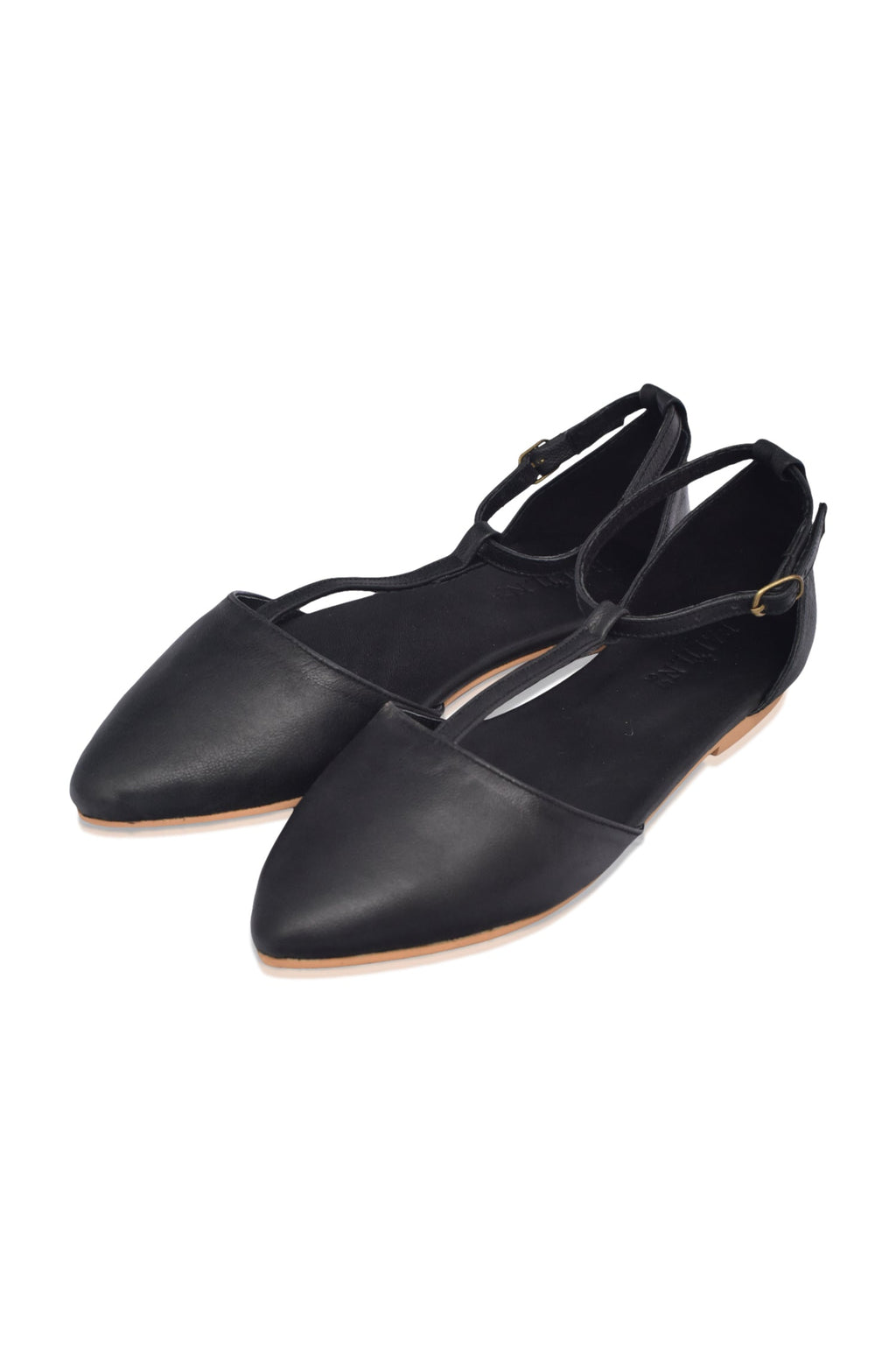 Paula Pointy Leather Flats-2