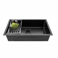 Premium Handmade  (27 x 20 x 10)  Inch Stainless Steel Single Bowl  Black Kitchen Sink-0