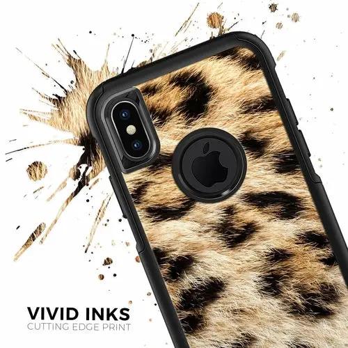 Leopard print iPhone OtterBox skin kit with black bumper