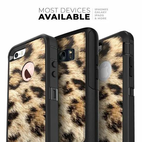 Phone case skin kit with real cheetah print for iPhone OtterBox cases, set of 3