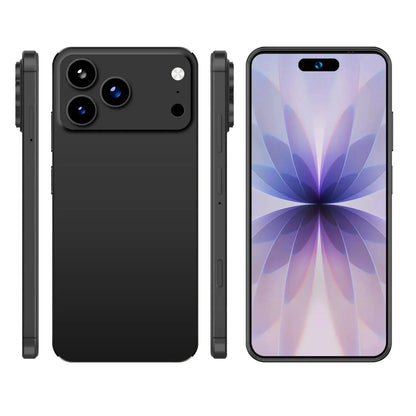 I17 Promax 5G smartphone, sleek black with triple-camera rear and immersive front display with top pill notch