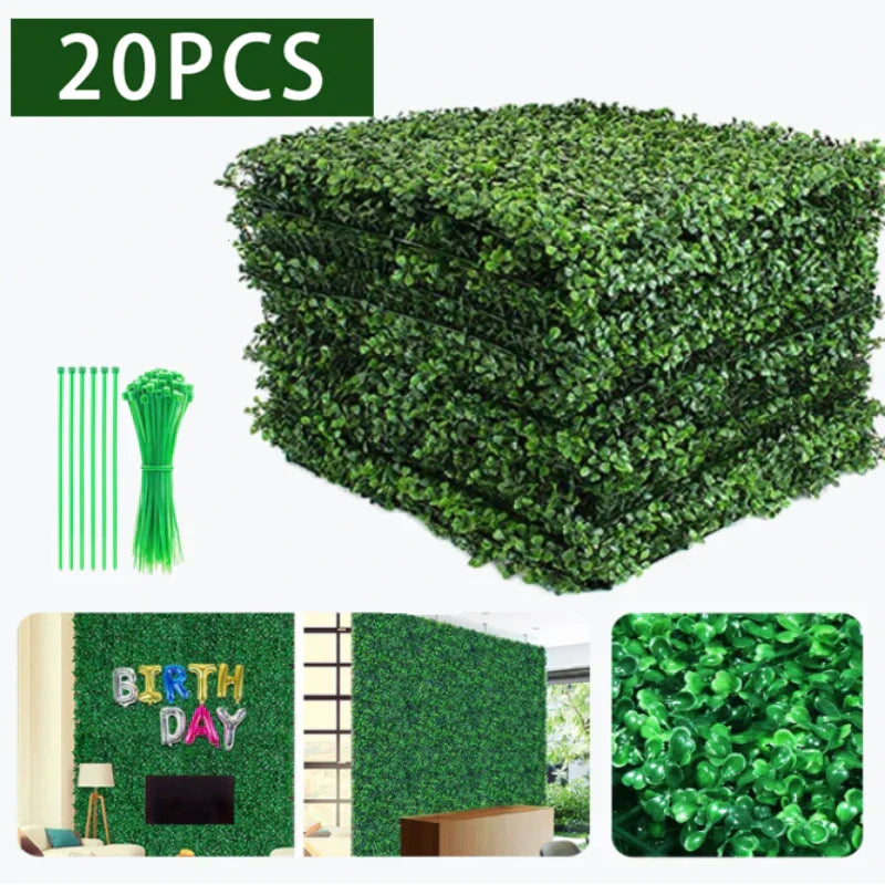 Evergreen Elegance: Artificial Boxwood Hedge Panels for Effortless Indoor and Outdoor Decor-1