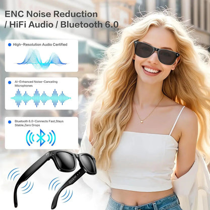 Real Time AI Translation Glasses with Camera, Black frame, PrimeCanada.Store accessories Lunettes intelligentes