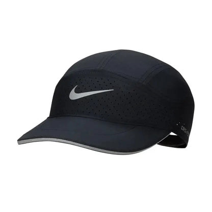 Nike black baseball cap with perforated panels and white swoosh logo