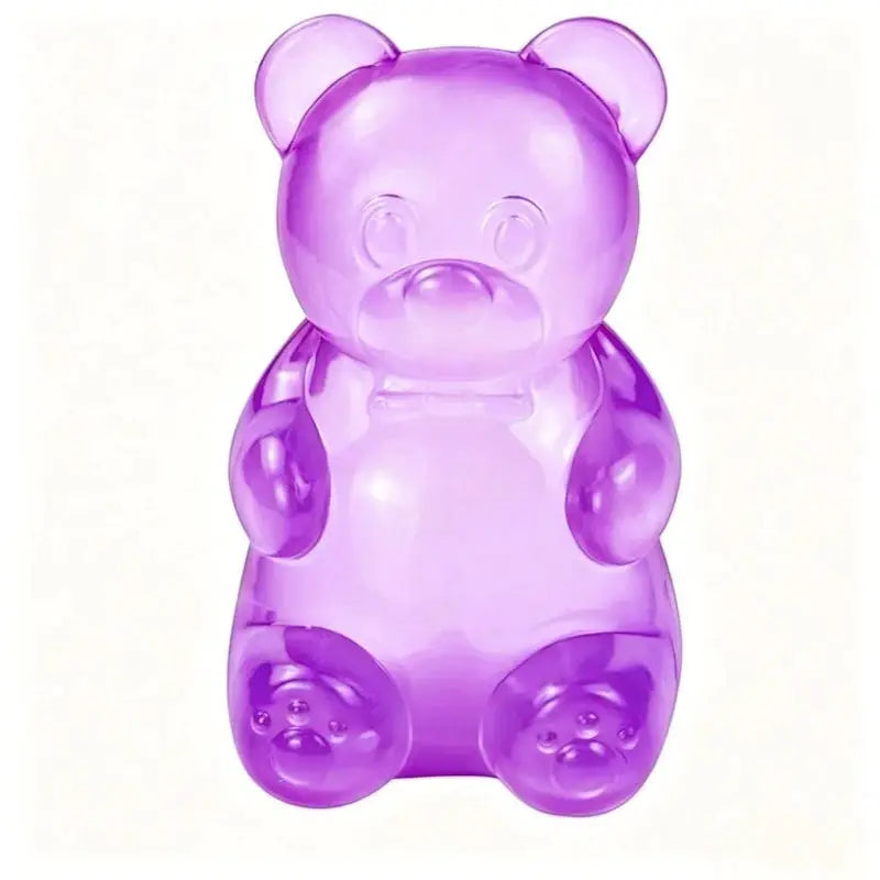 NEEDOH Soft Gummy Bear Fidget Squeeze Toy, translucent purple plastic.