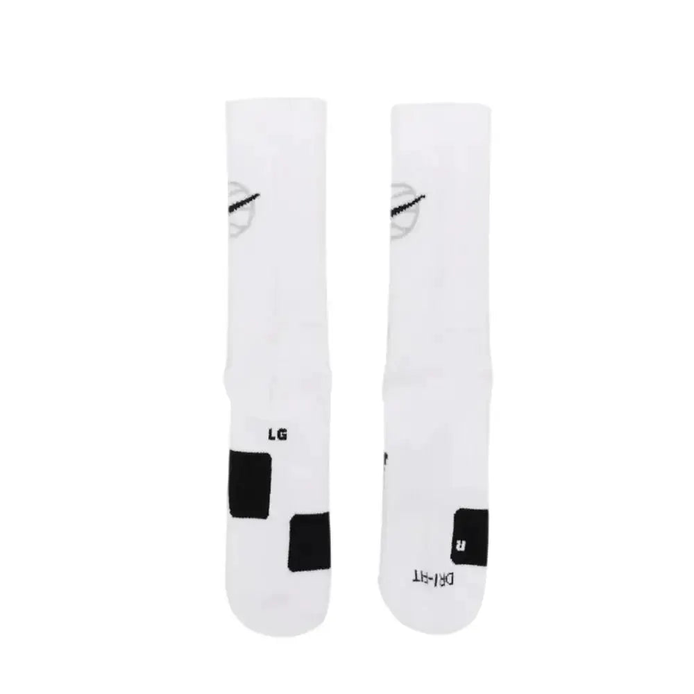 Nike Everyday Crew socks, white unisex crew-length with black logo accents; 2-pack
