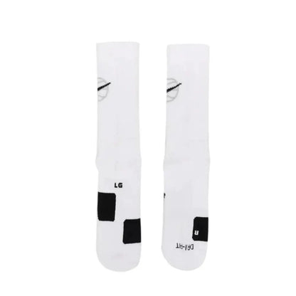 Nike Everyday Crew socks, white unisex crew-length with black logo accents; 2-pack