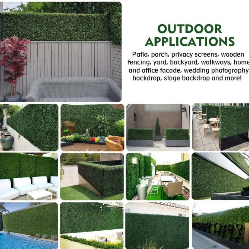 Evergreen Elegance: Artificial Boxwood Hedge Panels for Effortless Indoor and Outdoor Decor-2