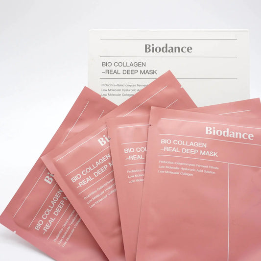 Biodance Bio Collagen Real Deep Mask set, 4 pink sachets (34g each) from PrimeCanada.Store