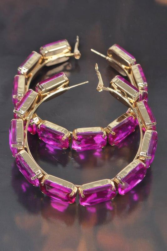 ST. MARKS Multicolor Stone Hoop Earrings: NYFW BYMANYC ® New York-0