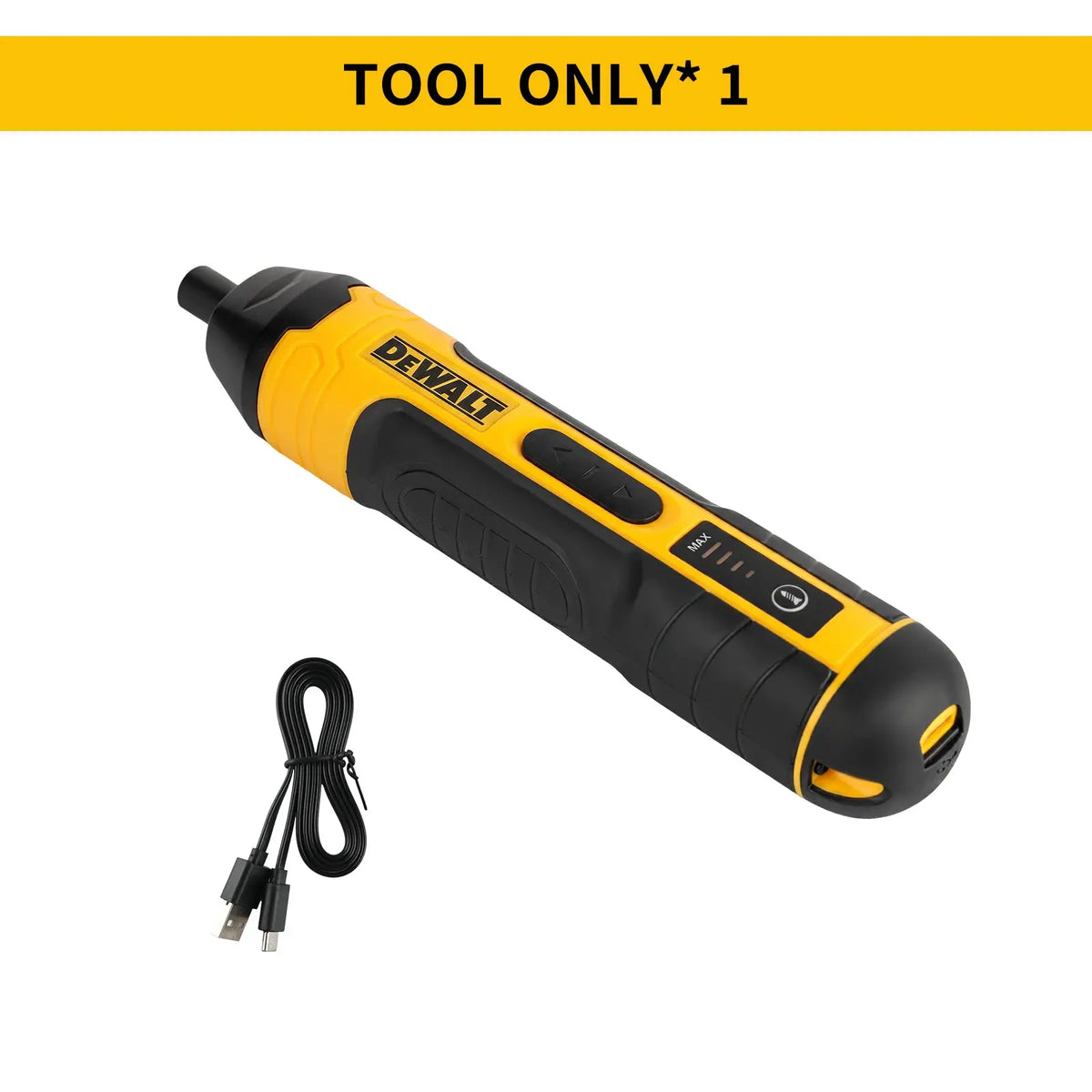 DEWALT cordless electric screwdriver, yellow and black, 1/4 inch chuck