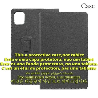 Black tablet case with camera cutout and card slot