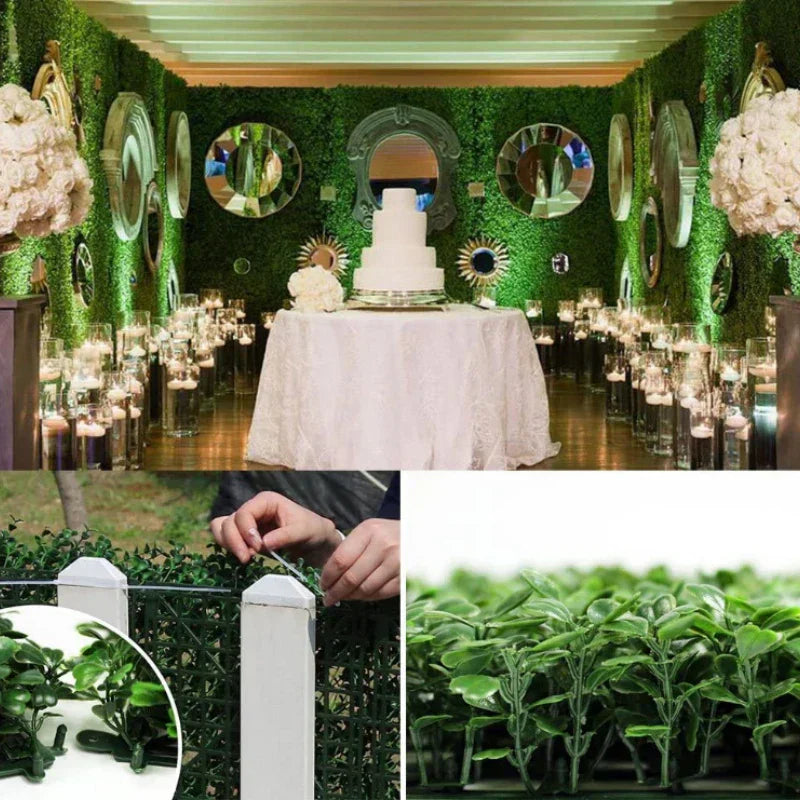 Evergreen Elegance: Artificial Boxwood Hedge Panels for Effortless Indoor and Outdoor Decor-4