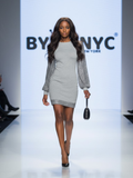 Silver Gray Mini Day Dress CHELSEA: Prêt-à-Porter Line BYMANYC ® New York-0