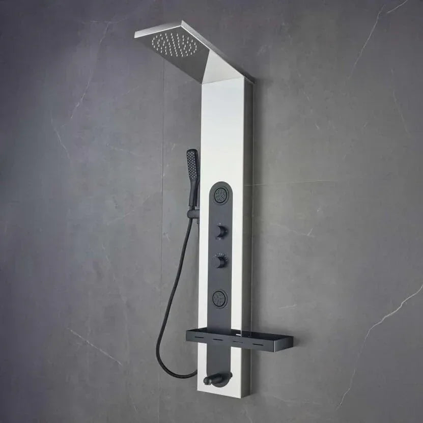 Smart Rainfall Shower Panel Set (Silver - Black)-1