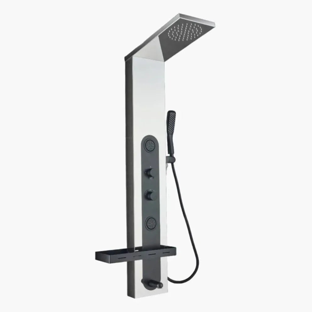 Smart Rainfall Shower Panel Set (Silver - Black)-0