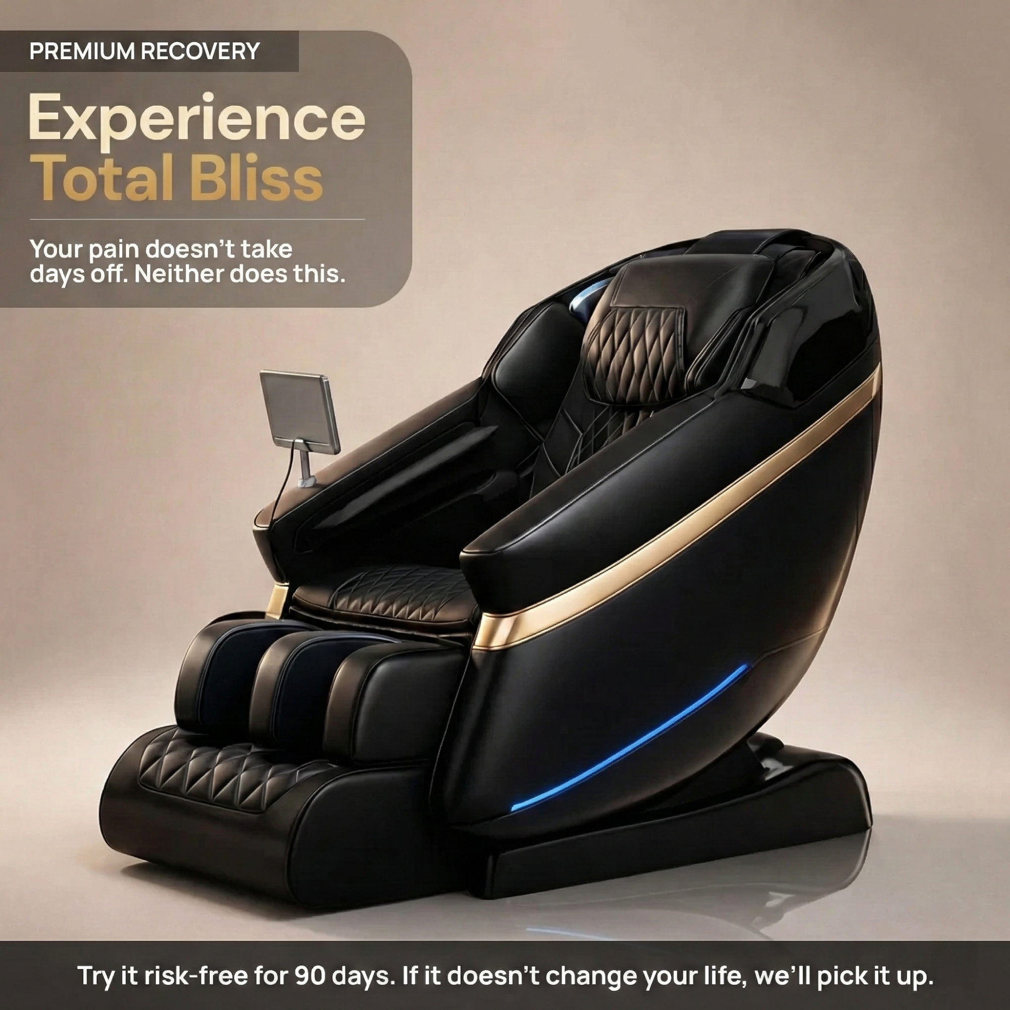 Bliss Pro Premium Heated Leather Full Body Massage Chair-0