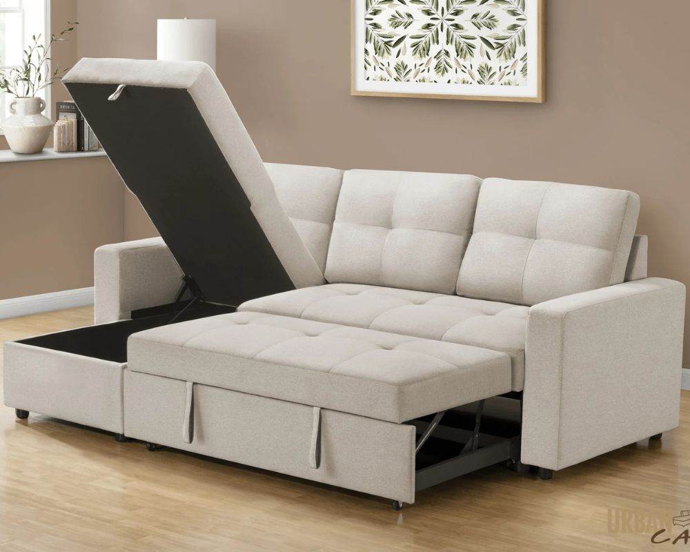 Venice Sleeper Sectional Sofa Bed with Reversible Storage Chaise-0