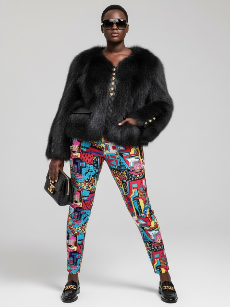 Women's Faux Fur Jacket UPPER EAST SIDE NYFW New Colecction BYMANYC ® New York-0