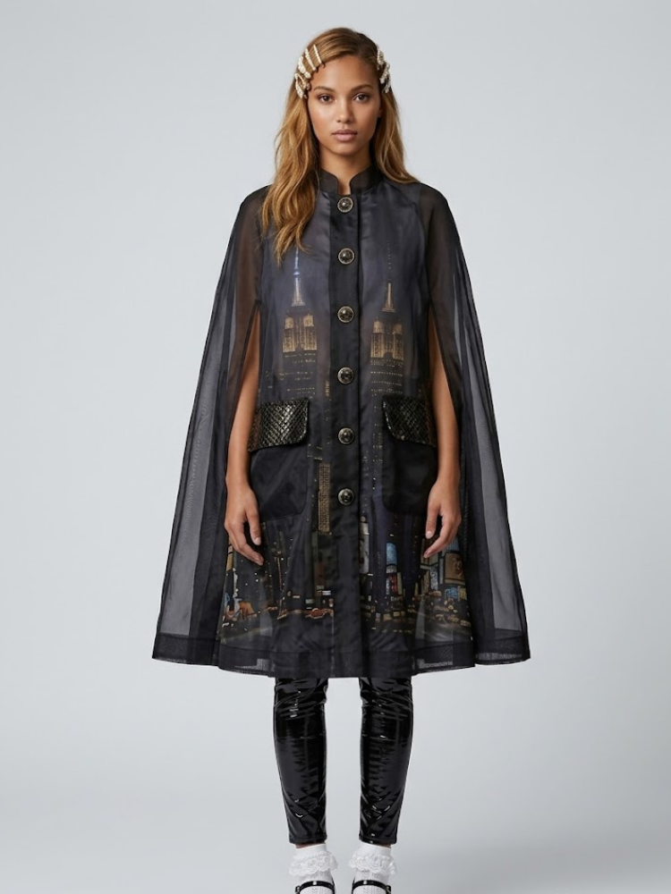 Women's Limited Edition TRIBECA Cape | GARMENT DISTRICT Collection | BYMANYC ® New York-1