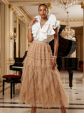 Women's Taupe Tulle Skirt • MONTMARTRE • New Collection PARIS LE MARAIS BYMANYC ® New York-0