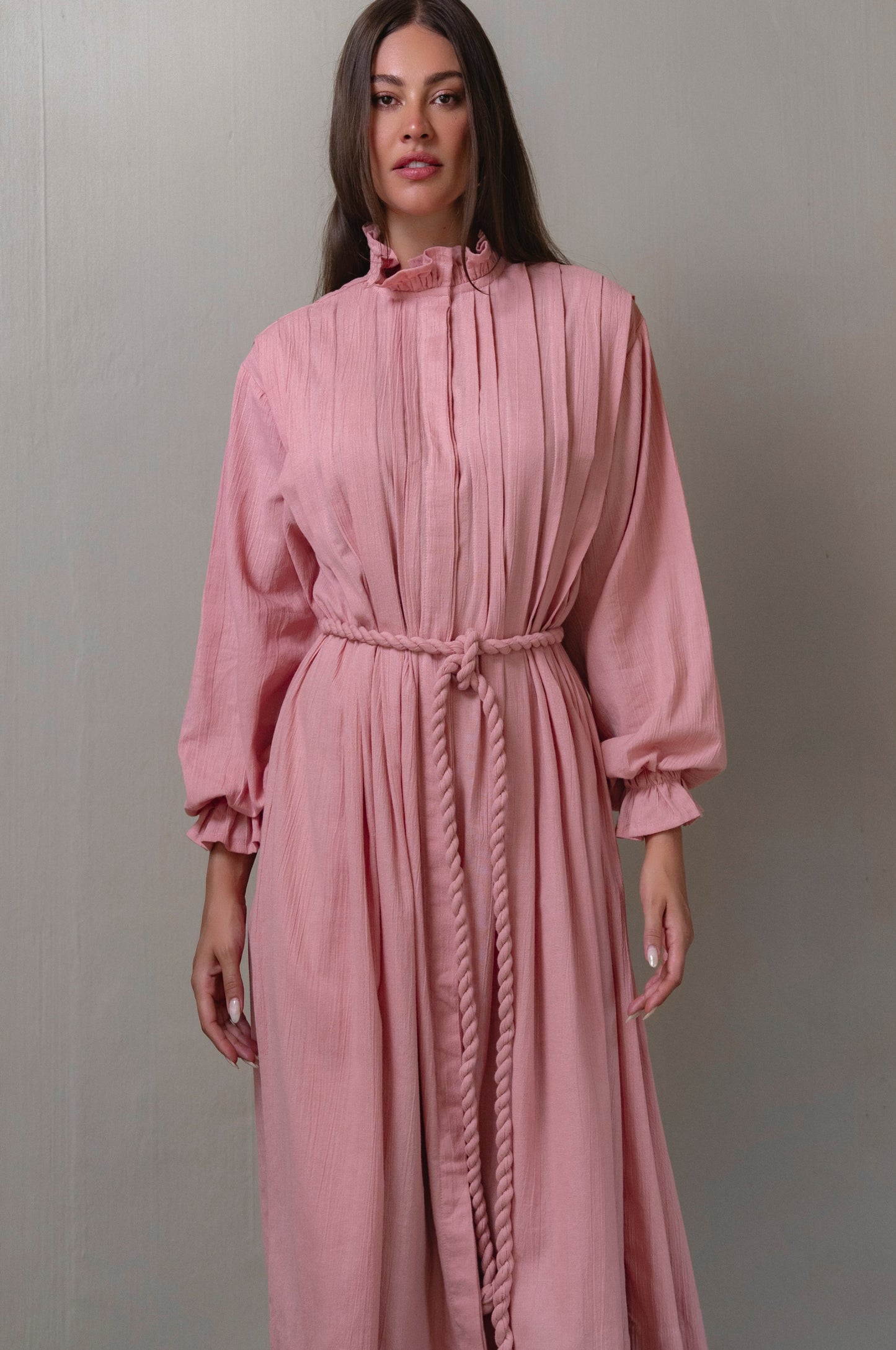 Yasmina Ruffle Linen Dress-4