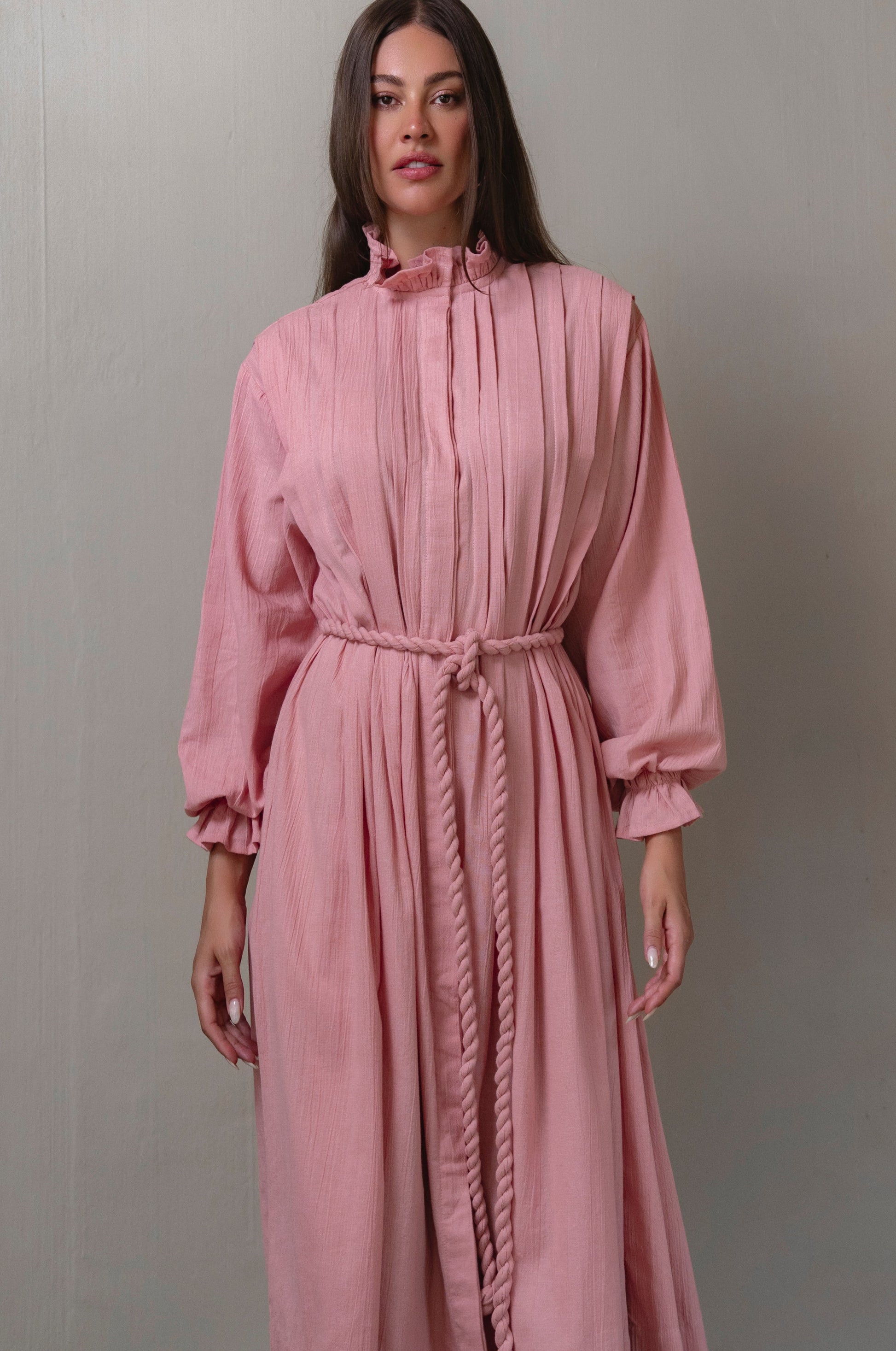 Yasmina Ruffle Linen Dress-4