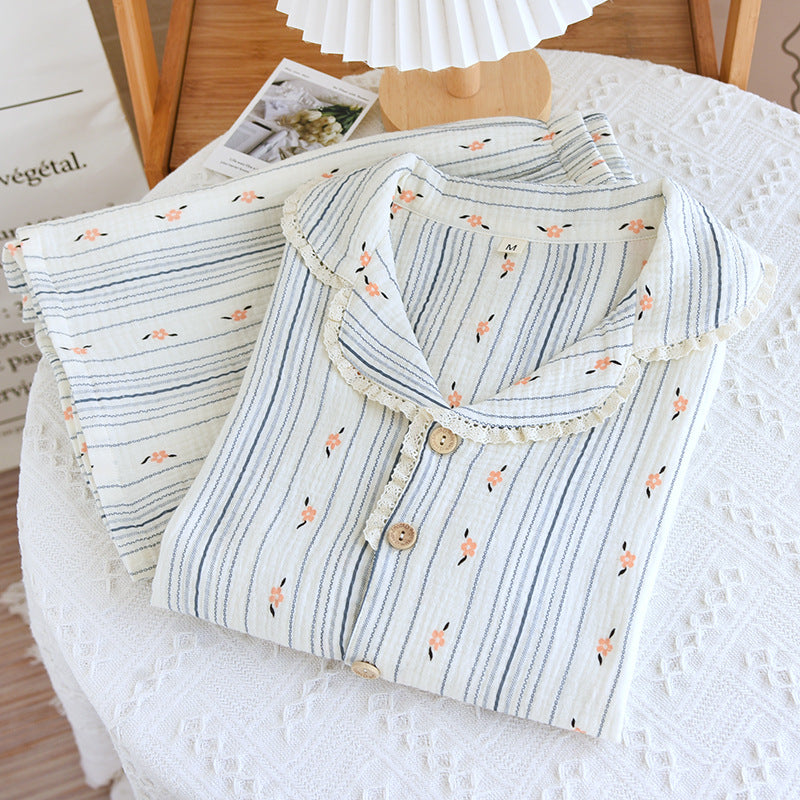 Pyjama d'été en coton à fleurs, manches courtes et short