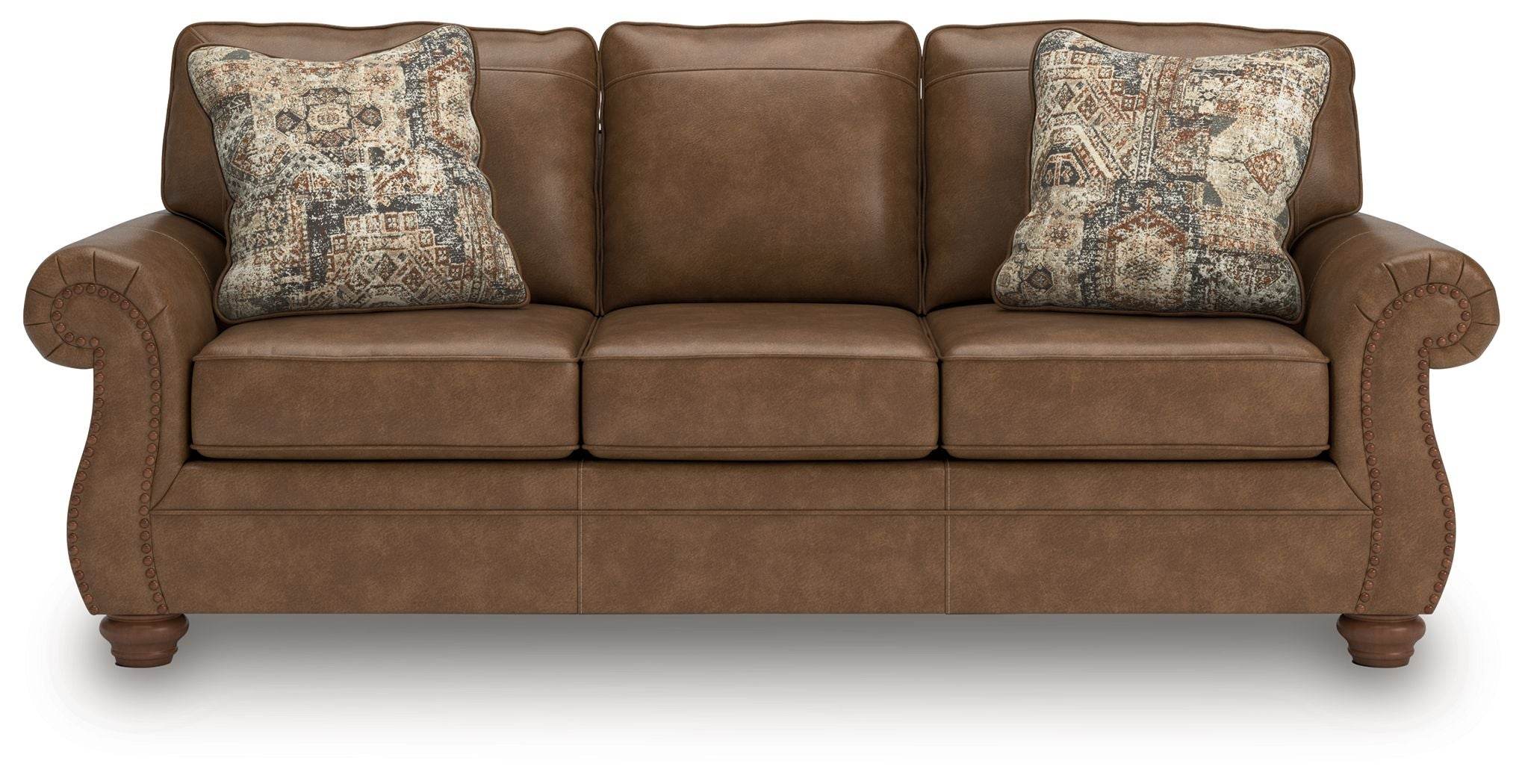 Signature Design by Ashley Signature Chasemore Sofa Traditional Roll Arm Faux Leather Sofabed-0