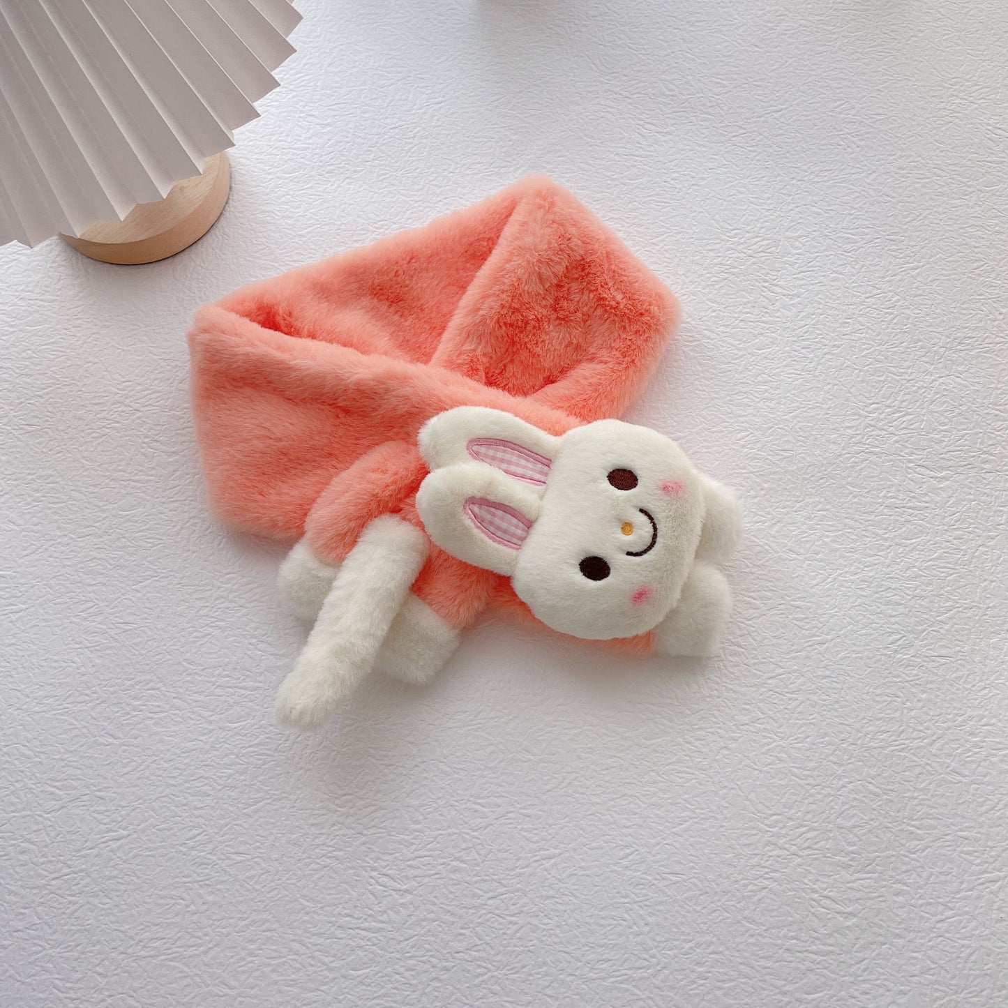 Écharpe croisée lapin en peluche chaude pour enfants