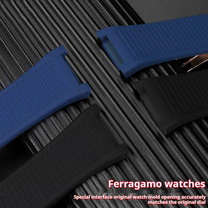 Montre de sport étanche en silicone concave noire pour hommes - Accessoires de montre