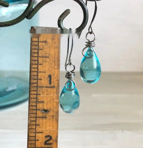Boucles d'oreilles spirales en verre recyclé