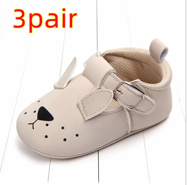 Chaussures bébé printemps automne dessin animé animal cuir mat antidérapant semelle souple chaussures bébé vente en gros 0884