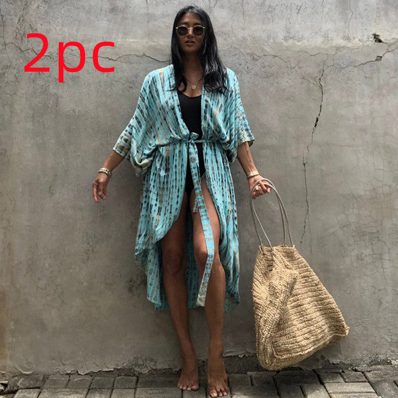 Robe de plage de villégiature en polyester anti-UV pour femmes